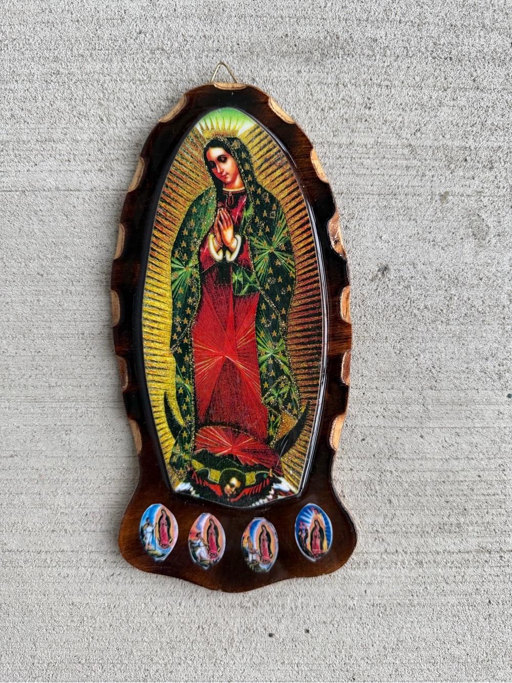 Virgin of Guadalupe Wall Plaque Religious CatholicDecor Hanging Icon Mexico 8.5”
